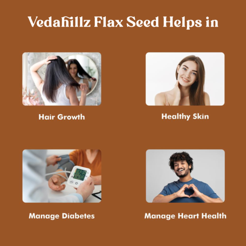 Vedahillz Flax Seeds for Holistic Health Made from Fresh Handpicked Flax Seeds